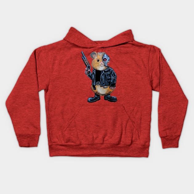 Hamsterminator Kids Hoodie by eliwolff